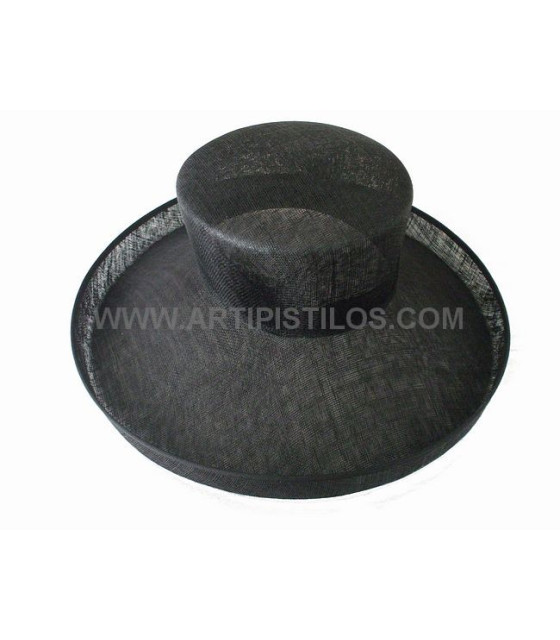 Capeline En Sinamay "minley" Noir 42cm X 44cm X 17cms. - Chapeaux Pamela En Sinamay - pamelas