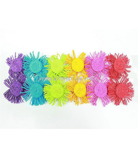 SET 12 BROCHES "SOLEIL" CORDE DE RAPHIA