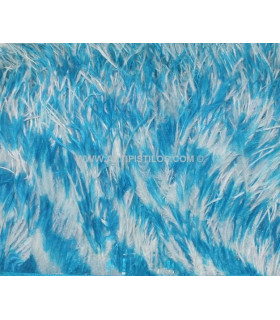 Frange de plumes d'autruche bicolore 10 cm