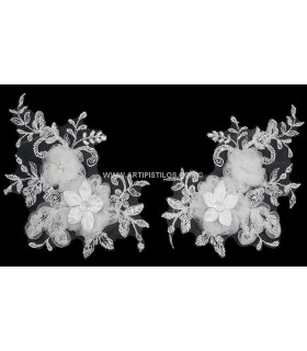 APPLICATION FLORALE BRODEE